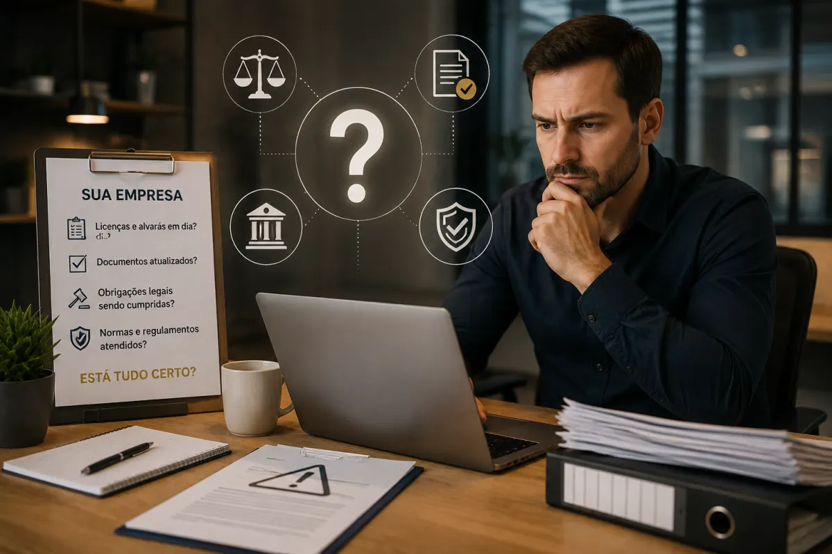 Análise de documentos para regularização empresarial.