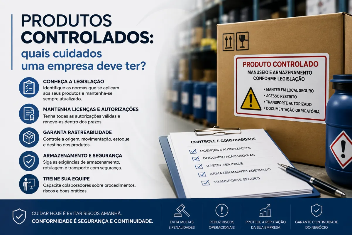 Controle regulatório de produtos utilizados em ambiente industrial.