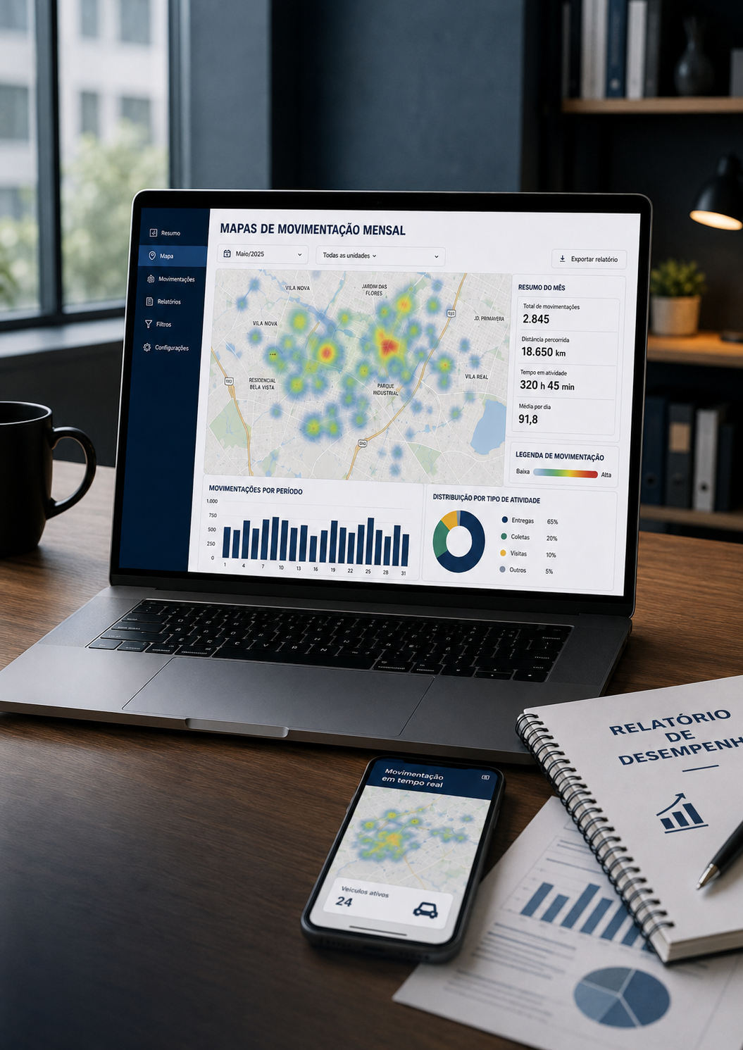 Gestão de mapas de movimentação de produtos controlados